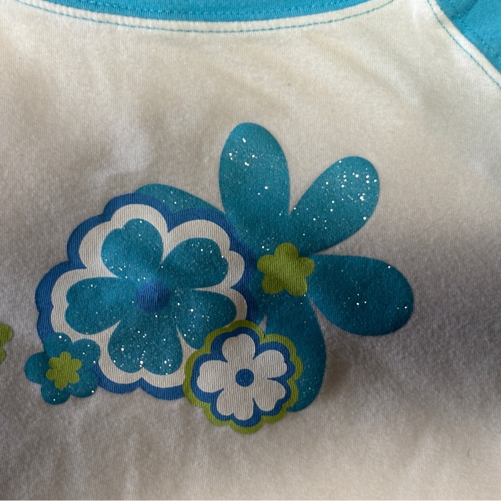 Kanu Surf Blue and White Kids' Floral Tee - Picture 2 of 5